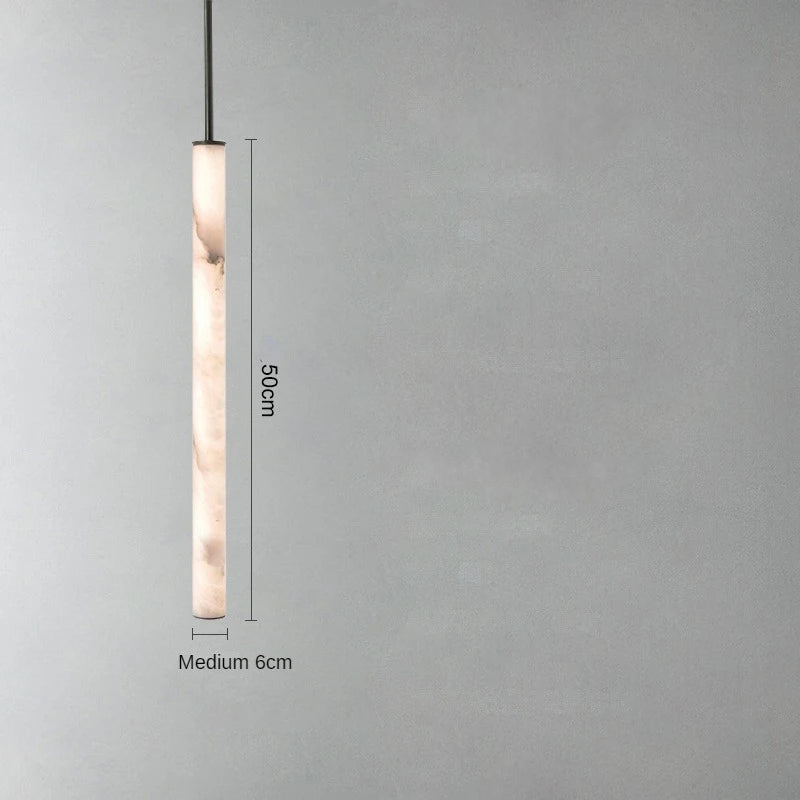 cylindrical marble pendant light LED light