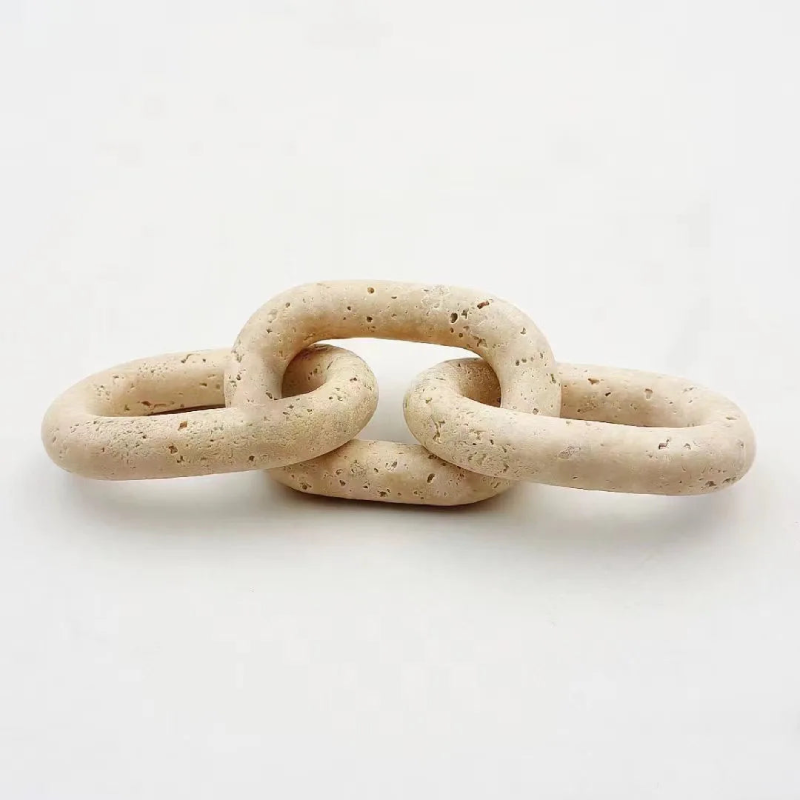 Marble Stone Oval travertine stone chain links