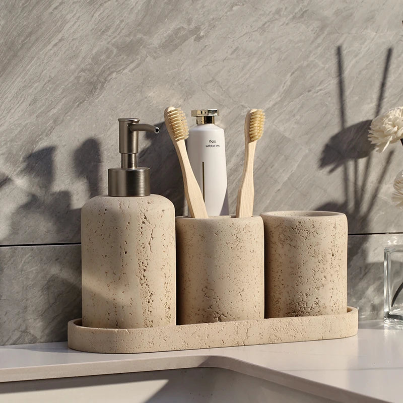 Travertine Cave Stone  luxury Bathroom Accessories