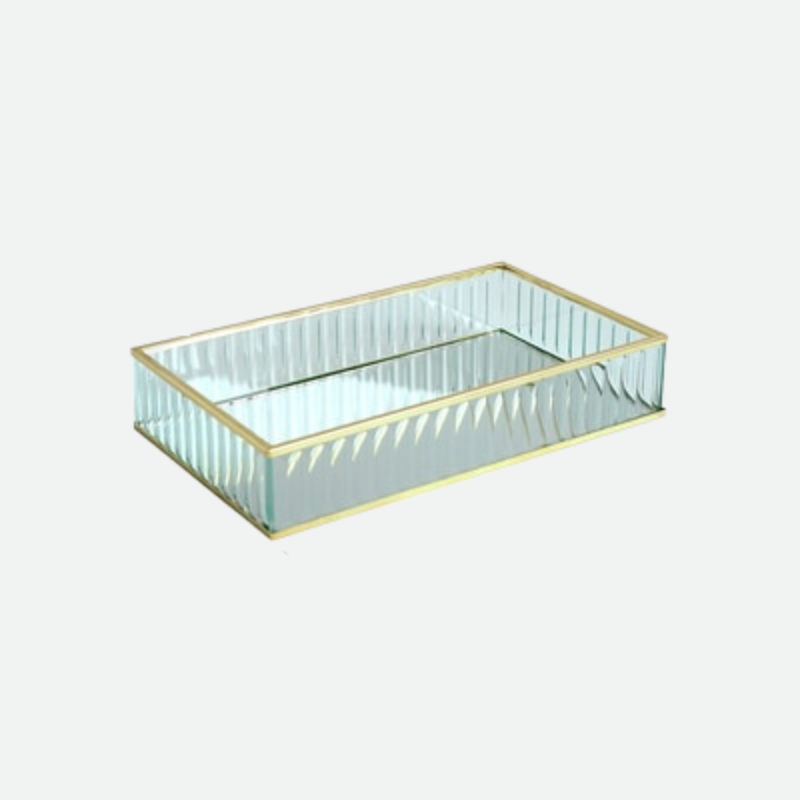 Glass Mirror Tray Gold Silver Black Organizer 