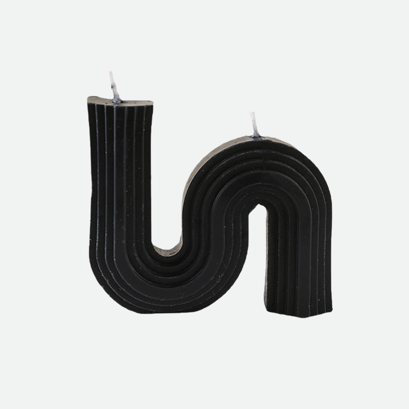 Decorative Accents Geometry Unique Candle Wave S Shape Unscented Decorative Candles