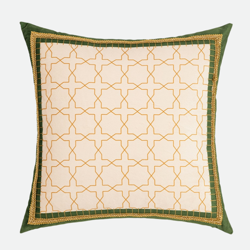 Velvet Cushion Leaves Pillow Cover Rainforest Green Leaves