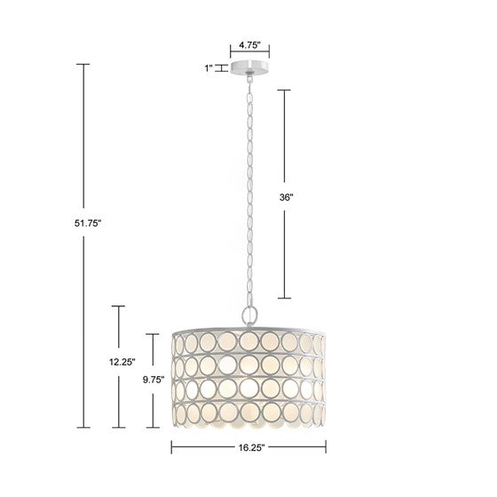 Abbot Glass Drum Shade Chandelier