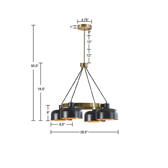 Abbott Metal Shade Chandelier