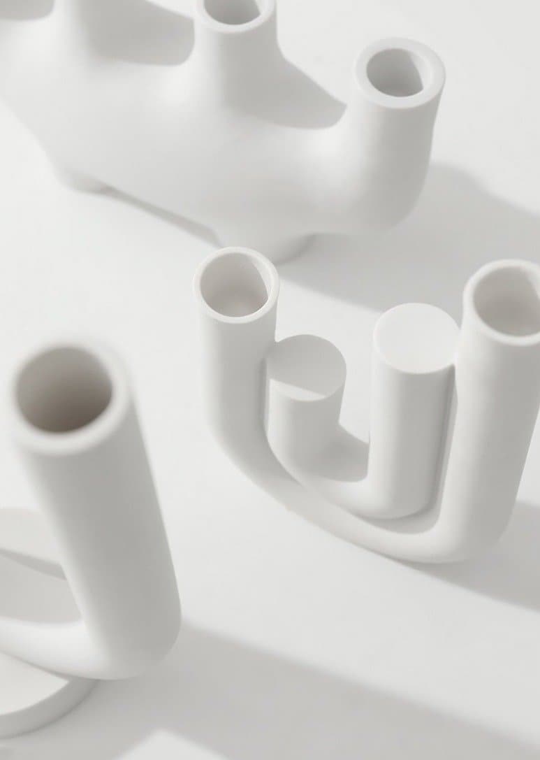 abstract arch white candle holder