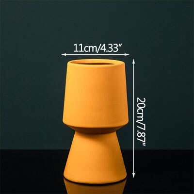 sculptured cylinder orange ceramic vase