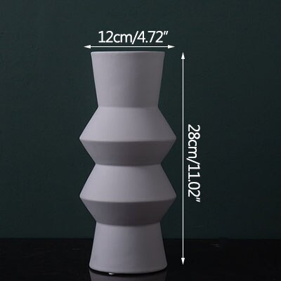 sculptured cylinder gray ceramic vase