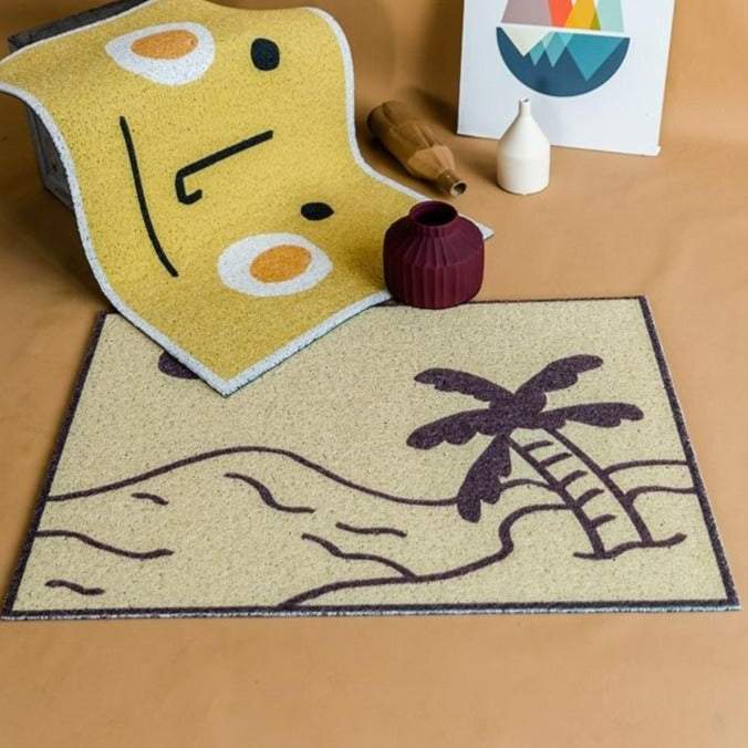 rectangle pvc waterproof yellow doormat