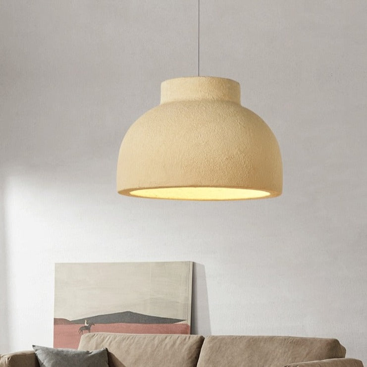 Light Yellow Japanese Wabi Sabi Chandelier LED Pendant Lamp