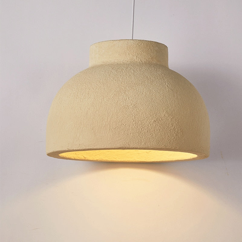 Light Yellow Japanese Wabi Sabi Chandelier LED Pendant Lamp