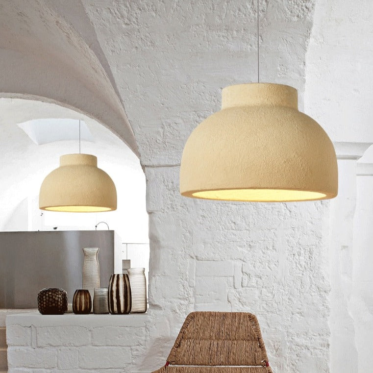 Light Yellow Japanese Wabi Sabi Chandelier LED Pendant Lamp