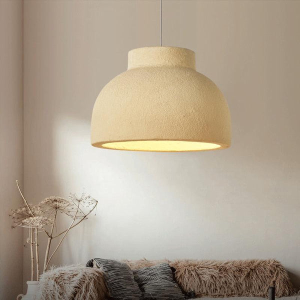 Light Yellow Japanese Wabi Sabi Chandelier LED Pendant Lamp