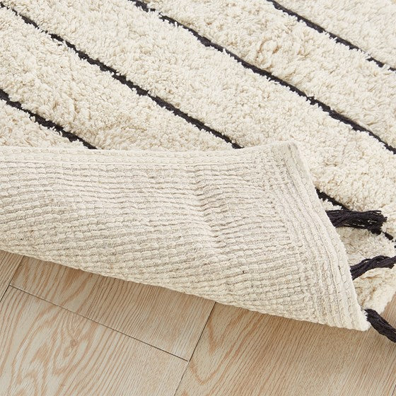 Arbor Stripe Tassel Cotton Tufted Rug