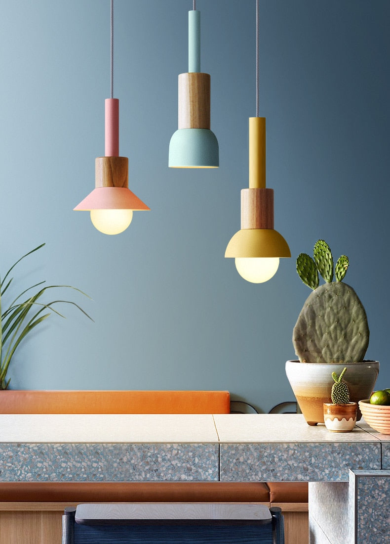 cute Metal & Wood Pendant Lights