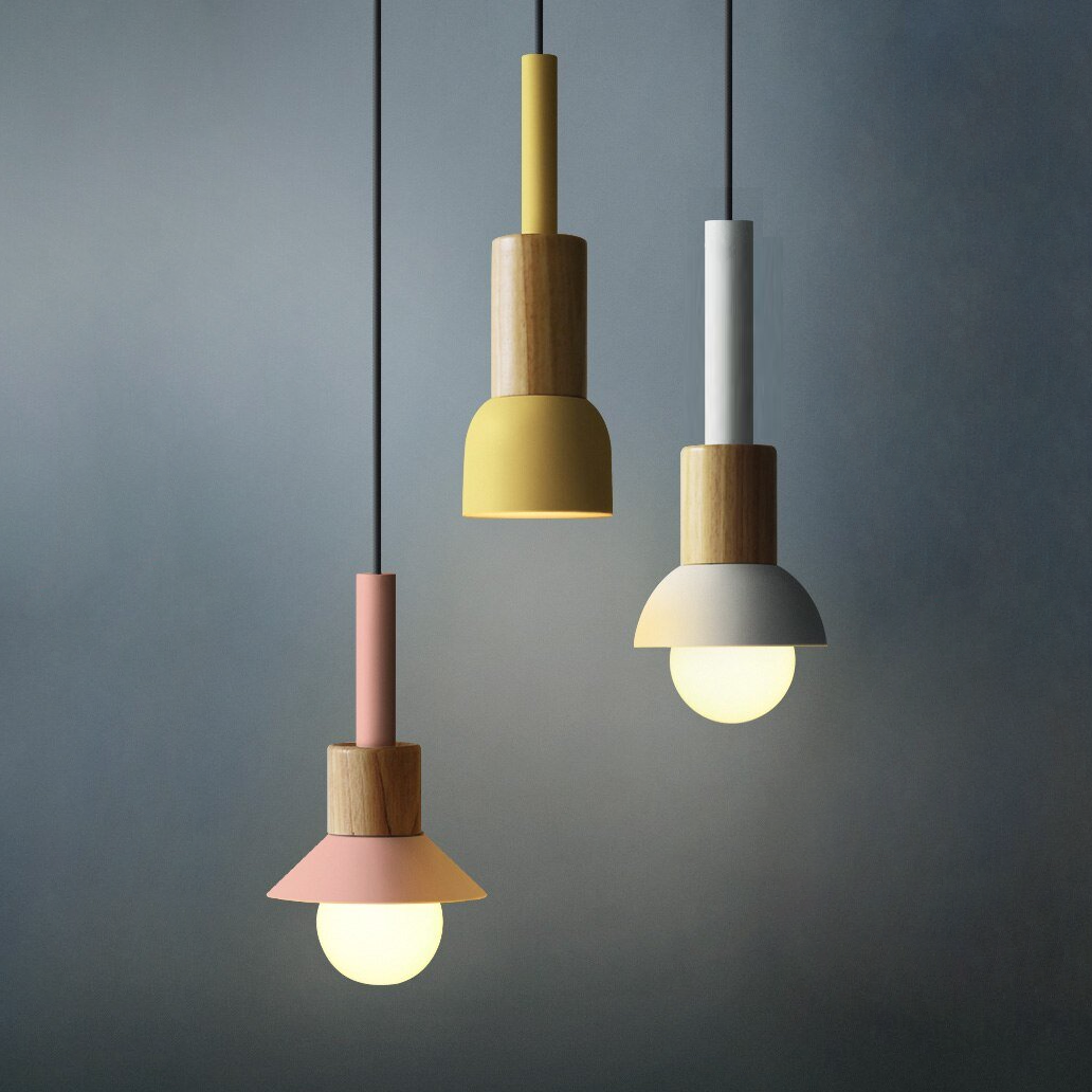 Metal and Wood Pendant Lights