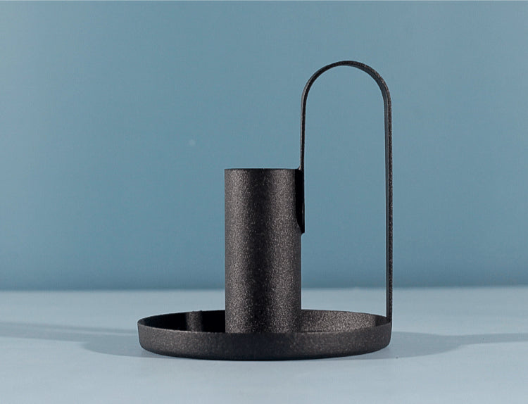 round black candlestick holder