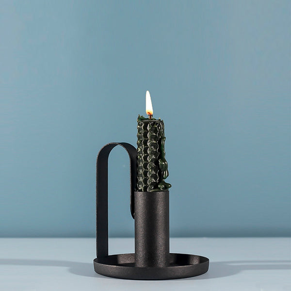 round black candlestick holder