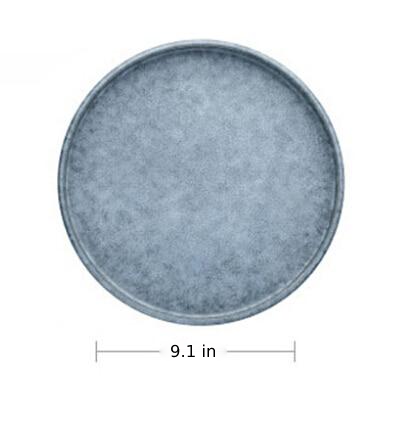 round ceramic ashy gray plate