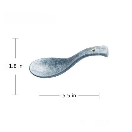 round ceramic ashy gray spoon