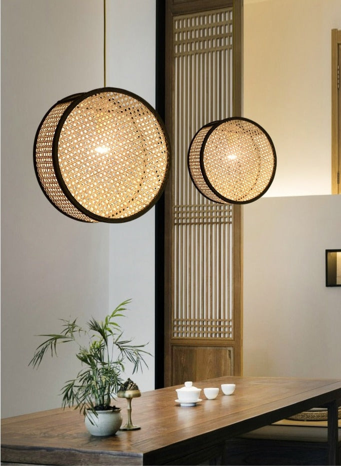 Bali Rattan Round LED Pendant  Light