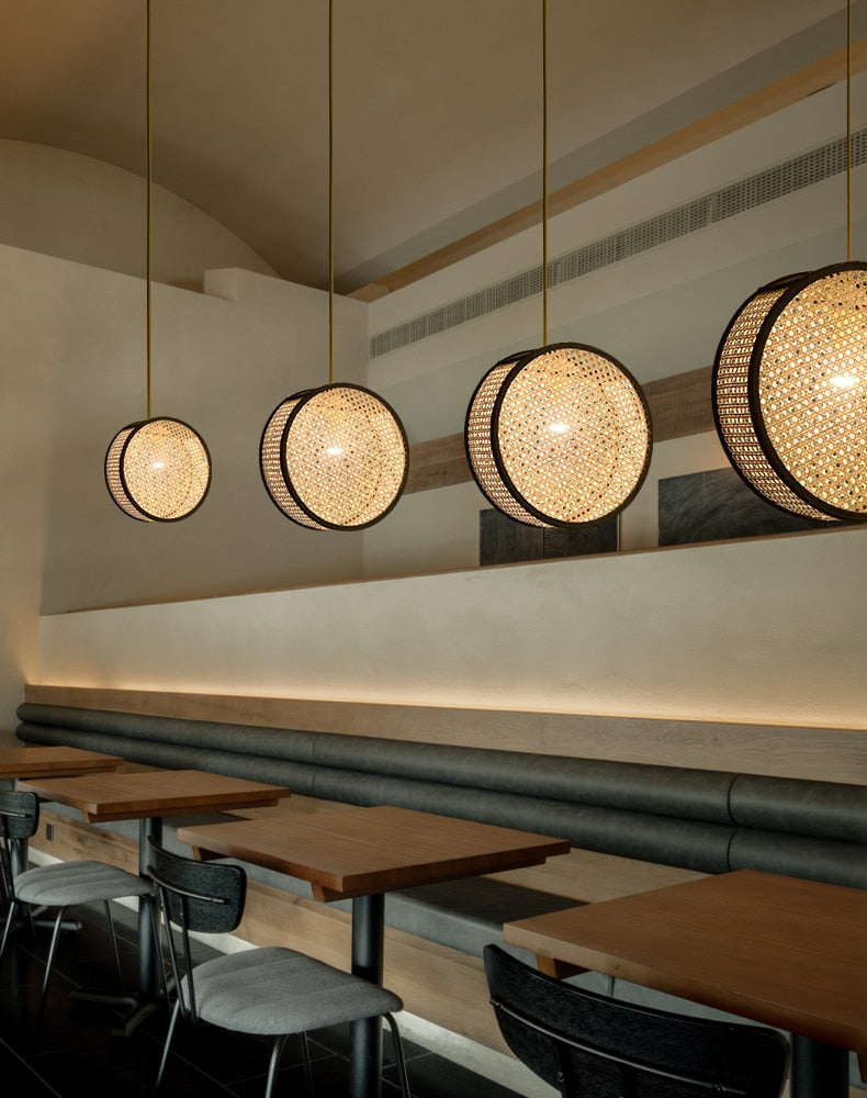 Bali Rattan Round LED Pendant  Light