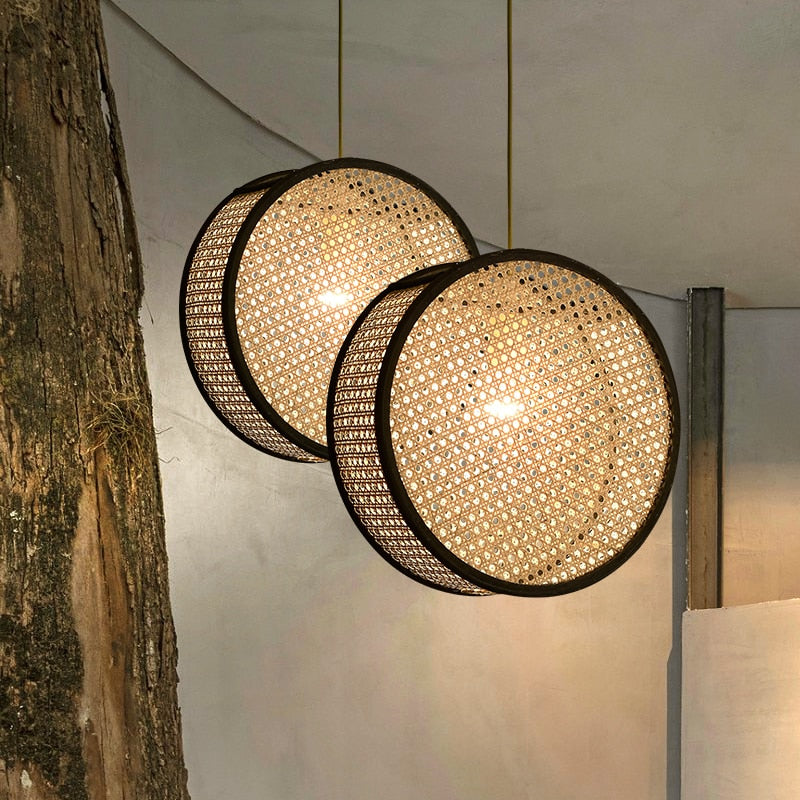 Bali Rattan Round LED Pendant  Light