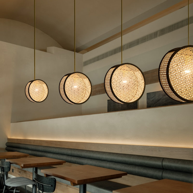 Bali Rattan Round LED Pendant  Light