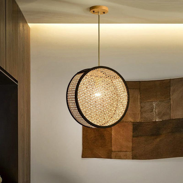 Bali Rattan Round LED Pendant  Light