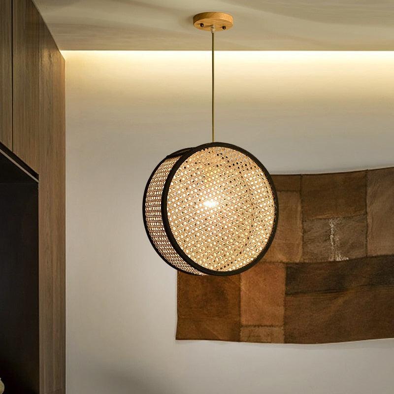 Bali Rattan Round LED Pendant  Light