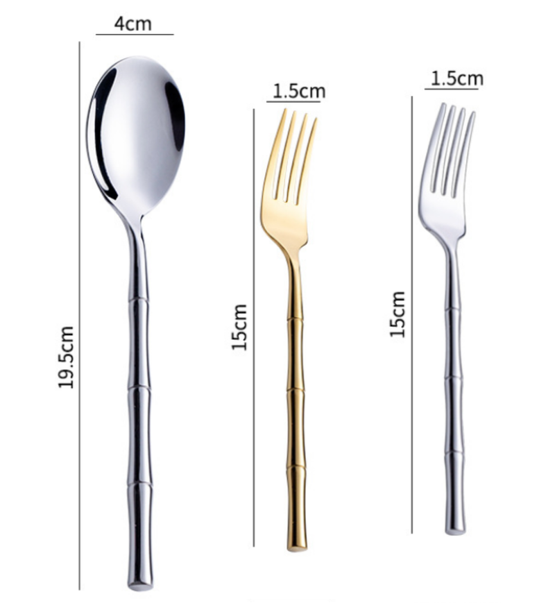 Bamboo Stainless Steel Flatware Set