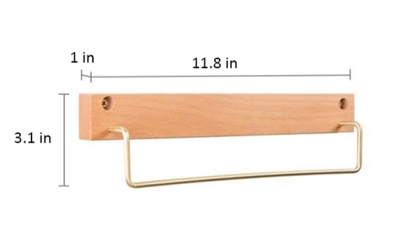 Rectangle Small Beech Walnut Hanger Measurements