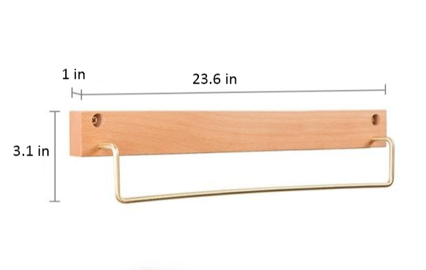 Rectangle Large Beech Walnut Hanger Measurements