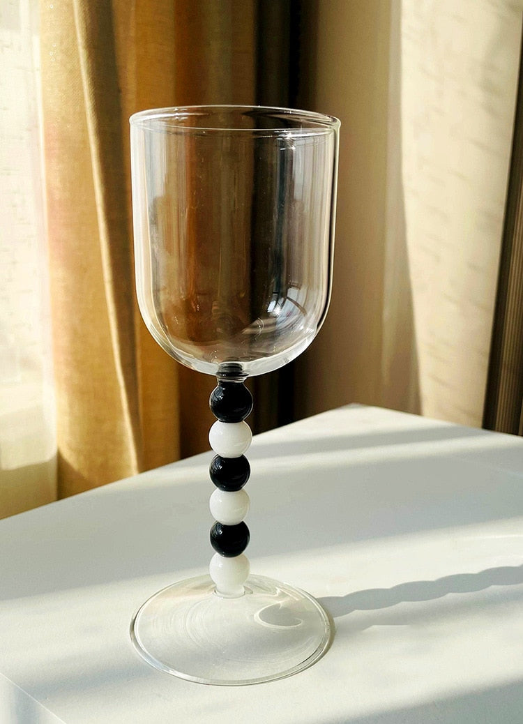 Beaded Glass Wine Glass Drinkware