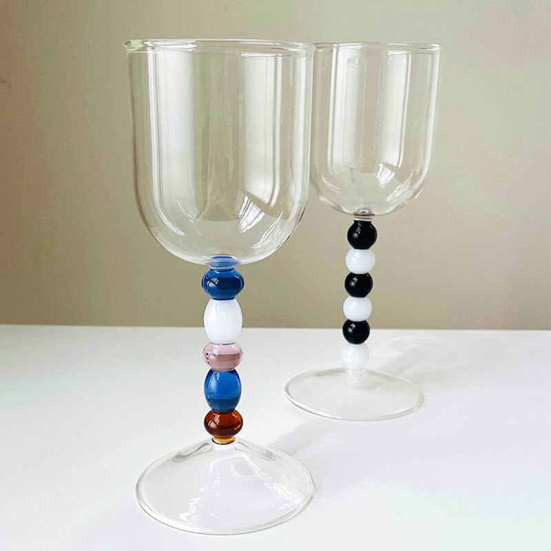 Beaded Glass Wine Glass Drinkware