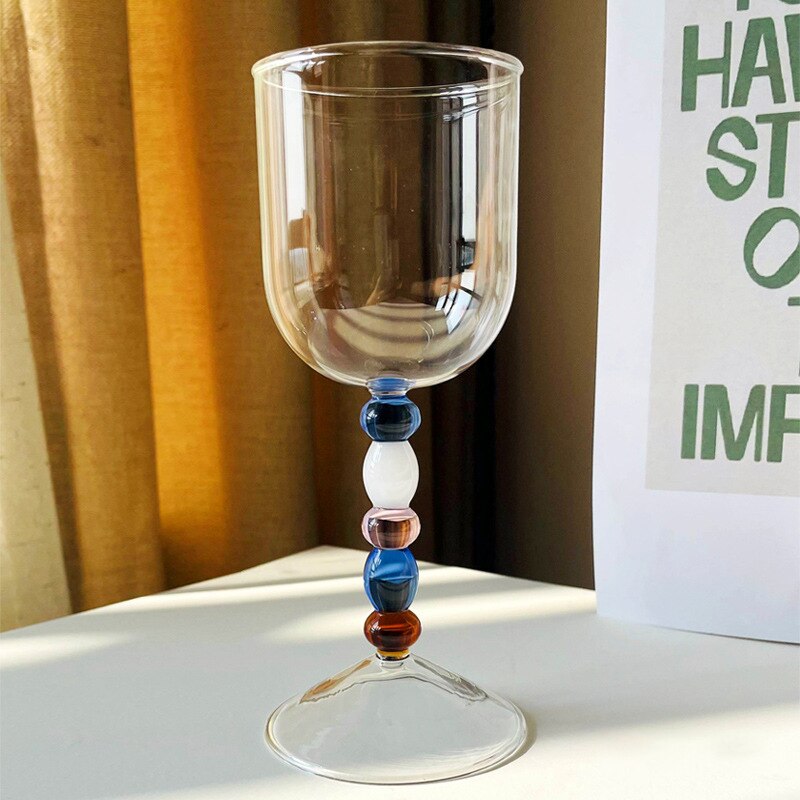 Beaded Glass Wine Glass Drinkware