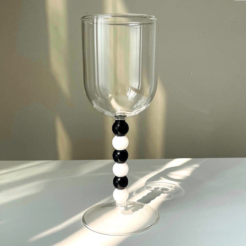 Beaded Glass Wine Glass Drinkware