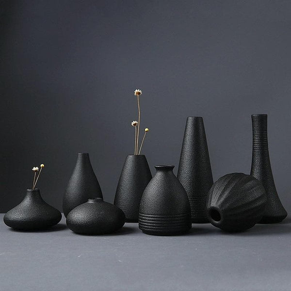 Black Textured Ceramic for Modern Home Decor and Office