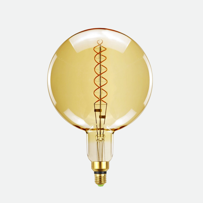 Contemporary & Vintage Style Dimmable LED Edison Filament Light Bulbs Warm white Amber Glass