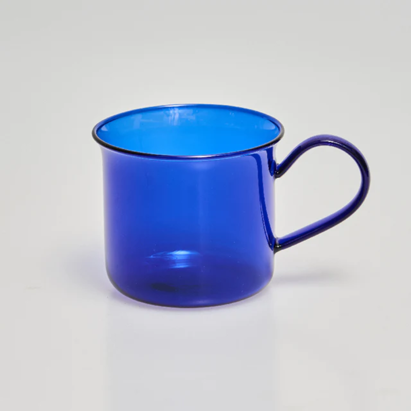 Glass Mug Drinkware Blue Color