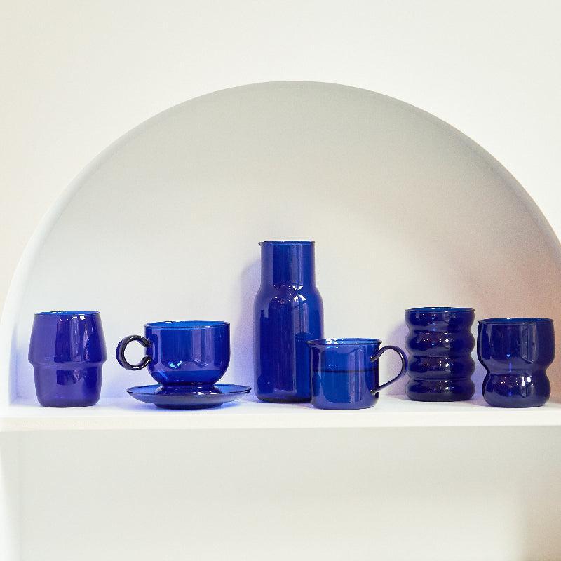 Glass Mug Drinkware Blue Color