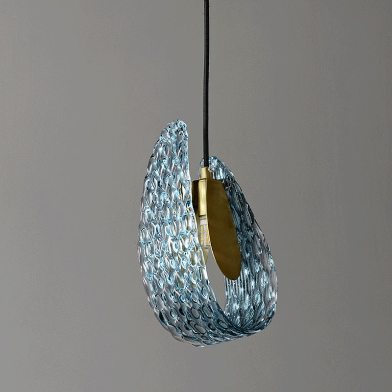 Blue Glass Pendant Lamp