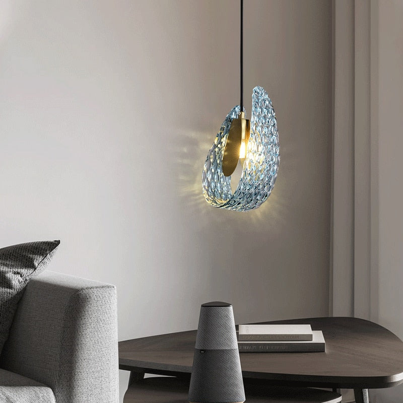 Blue Glass Pendant Lamp