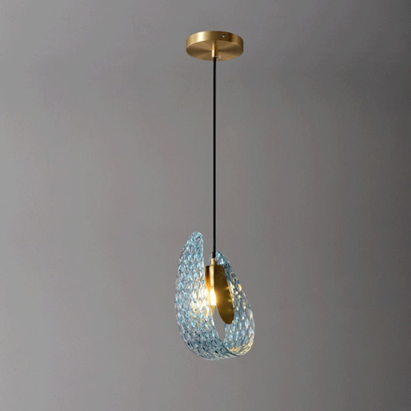 Blue Glass Pendant Lamp