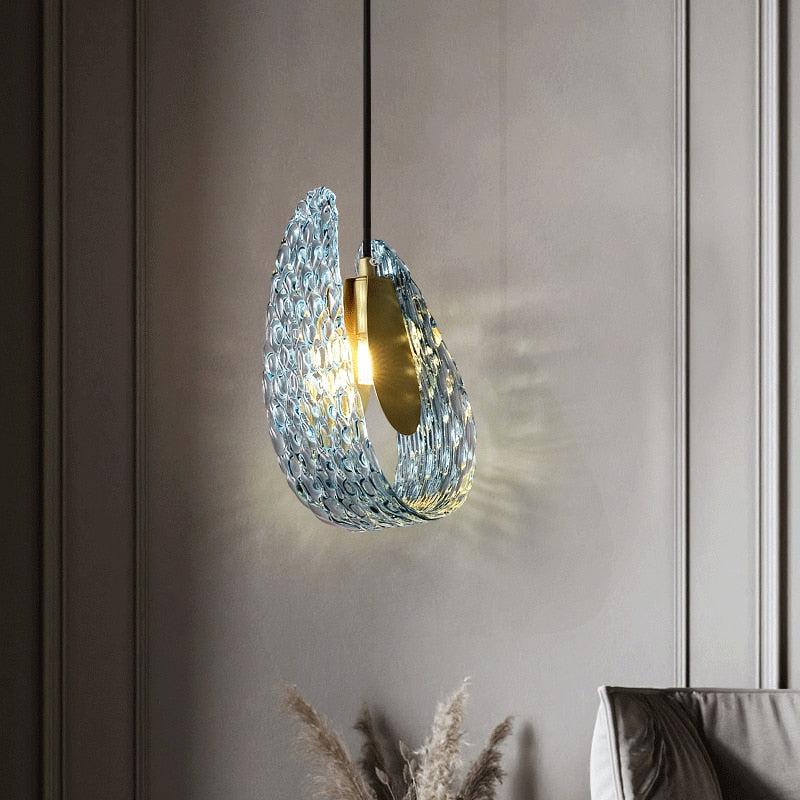 Blue Glass Pendant Lamp