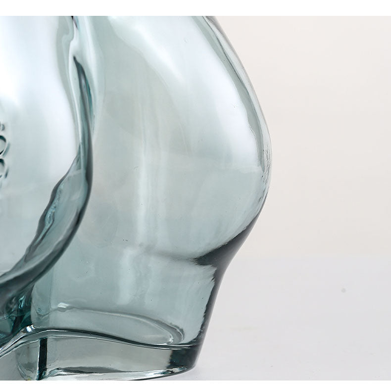 body sculpture transparent tinted glass vase