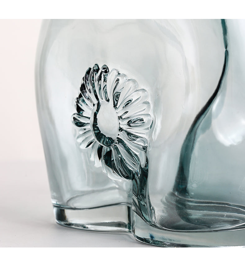 body sculpture transparent tinted glass vase