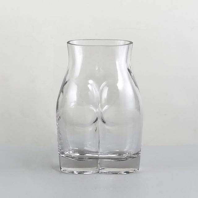 body sculpture transparent tinted glass vase