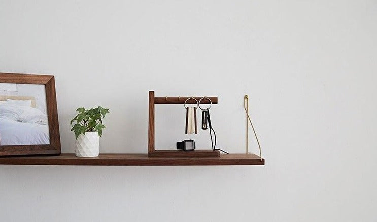 L shape walnut hanger