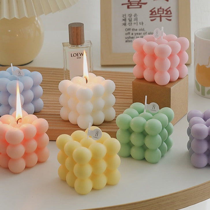 Decorative Accents Scented Candle Cube Soy Wax Relaxing Candle