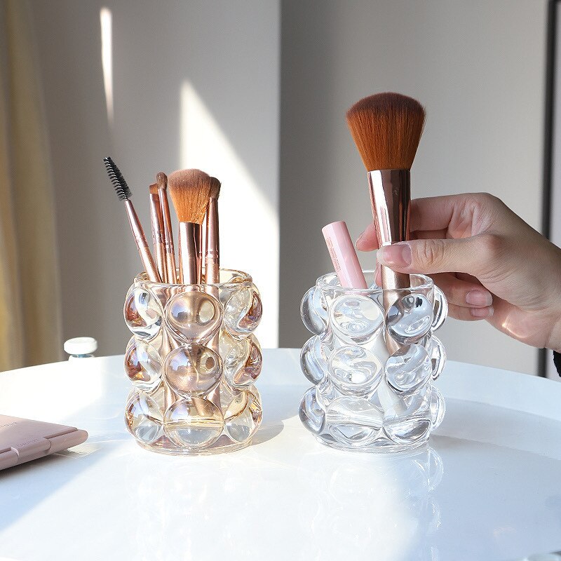 Glass Cosmetics Holder Organizer 